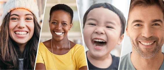 Smiling dental patients