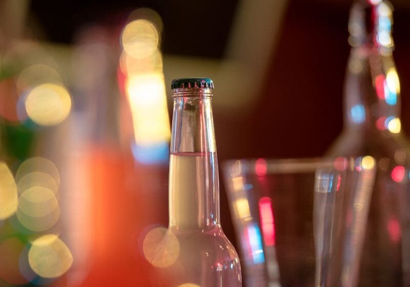 Bottle and glass